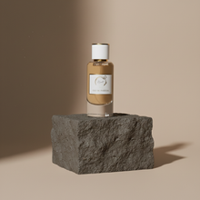 Luxury inspired perfume bottle, premium fragrance product photography, designer-inspired parfum alternative, long-lasting perfume dupe displayed on clean stone platform, inspired by designer fragrance.