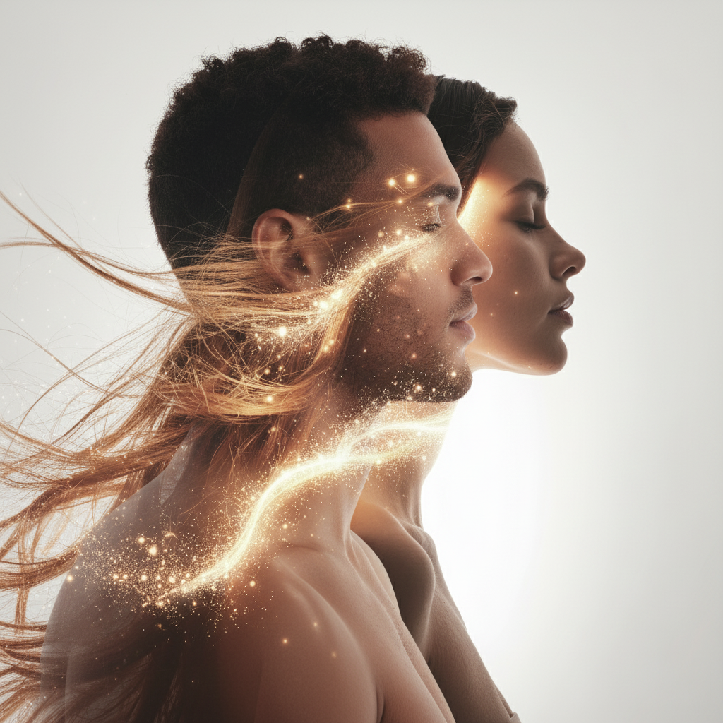 Close-up of shimmering silver-blonde hair glowing with soft sparkles, symbolizing the nourishing shine and luminous finish of LeScent Hair Mist — formulated with Argan Oil and Vitamin B5 for radiant, healthy hair.