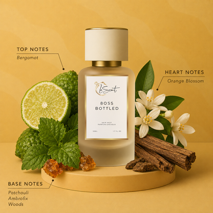 LeScent 8oss Bottled perfume hair mist inspired by YSL MYSLF with bergamot, orange blossom and patchouli woods.