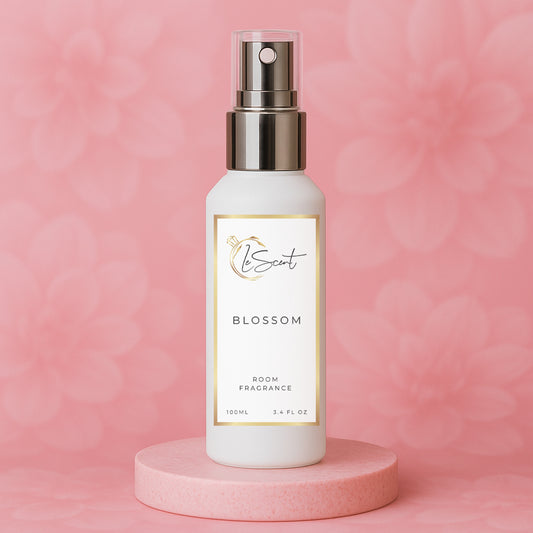 LeScent Blossom room spray inspired by Gucci Bloom — rich jasmine and tuberose home fragrance with powdery Rangoon creeper notes.