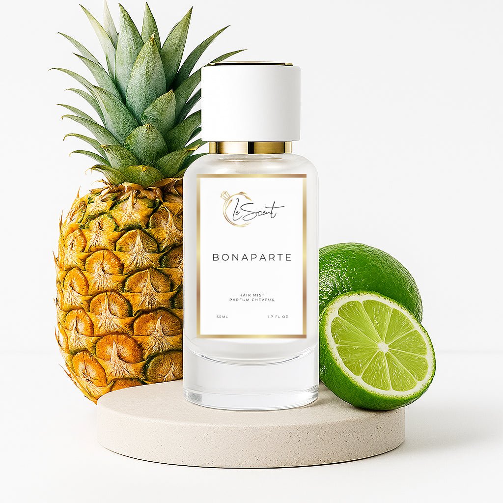 LeScent Bonaparte Hair Perfume — enriched with vitamin B5 and argan oil, featuring pineapple, birch and ambergris inspired by Creed Aventus for soft, scented hair.