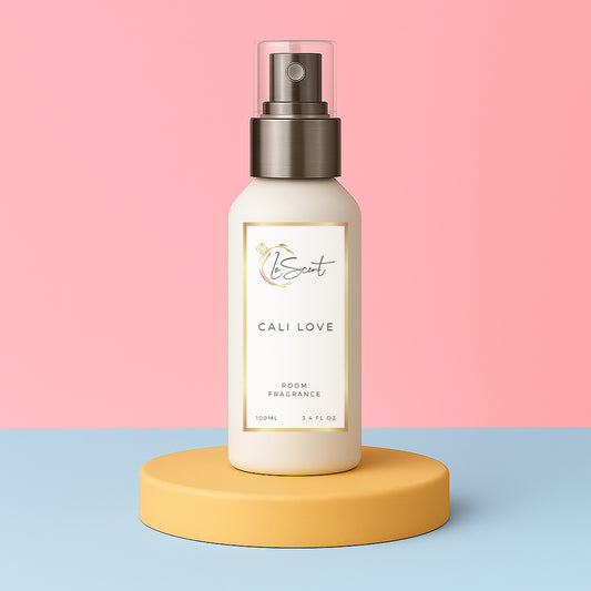 LeScent Cali Love room spray inspired by Louis Vuitton California Dream — uplifting citrus and floral interior fragrance with mandarin and pear essence.