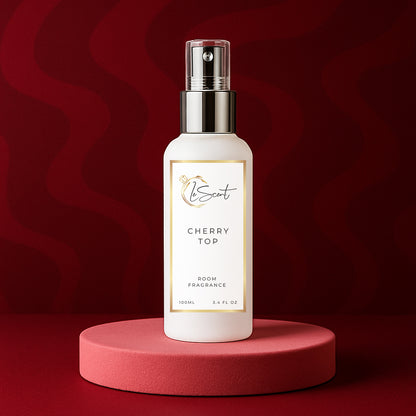 LeScent Cherry Top Room Spray inspired by Tom Ford Lost Cherry — luxurious cherry and almond home fragrance that fills the room with warm sweetness.