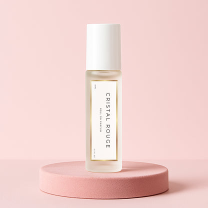 LeScent Cristal Rouge perfume oil roll-on inspired by Maison Francis Kurkdjian Baccarat Rouge 540 — amber floral scent with saffron, jasmine and cedarwood for a luminous allure.