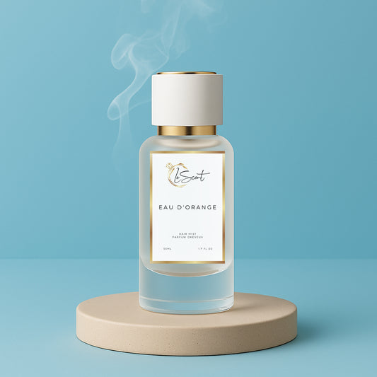 LeScent Eau D’Orange Hair Mist inspired by Louis Vuitton Afternoon Swim — refreshing citrus hair fragrance and lightweight hair perfume with orange, bergamot, and mandarin.