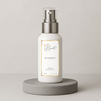LeScent Everest room spray inspired by Creed Himalaya — cool citrus and woody home fragrance with grapefruit, bergamot and ambergris for a fresh elevated atmosphere.