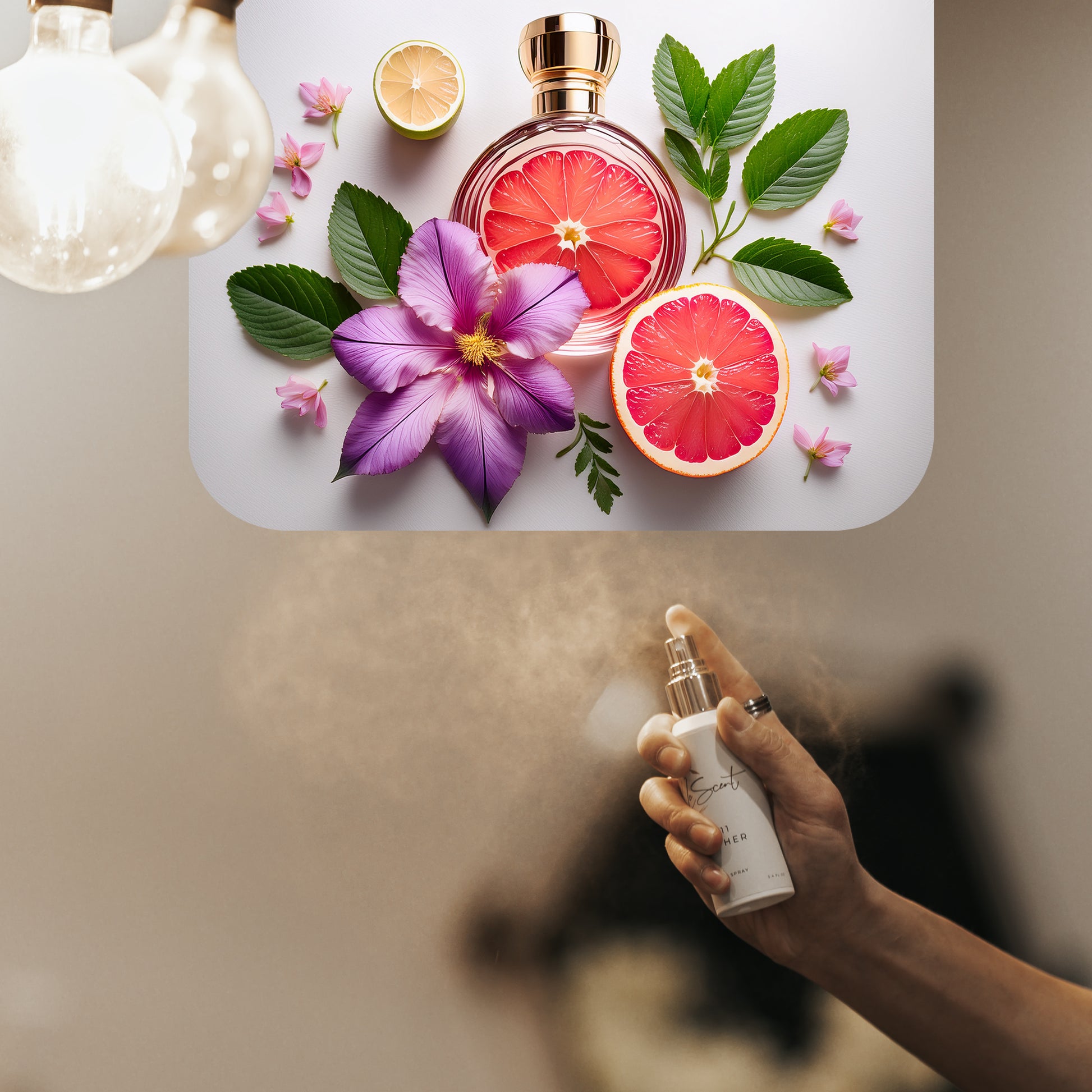 LeScent Femme Room Fragrance — bouquet of violet petals, white woods and wild berries inspired by Marc Jacobs Daisy for a light, uplifting atmosphere.