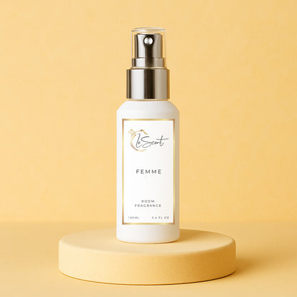 LeScent Femme Room Spray inspired by Marc Jacobs Daisy — bright floral room fragrance with jasmine, violet and musk to refresh any living space.