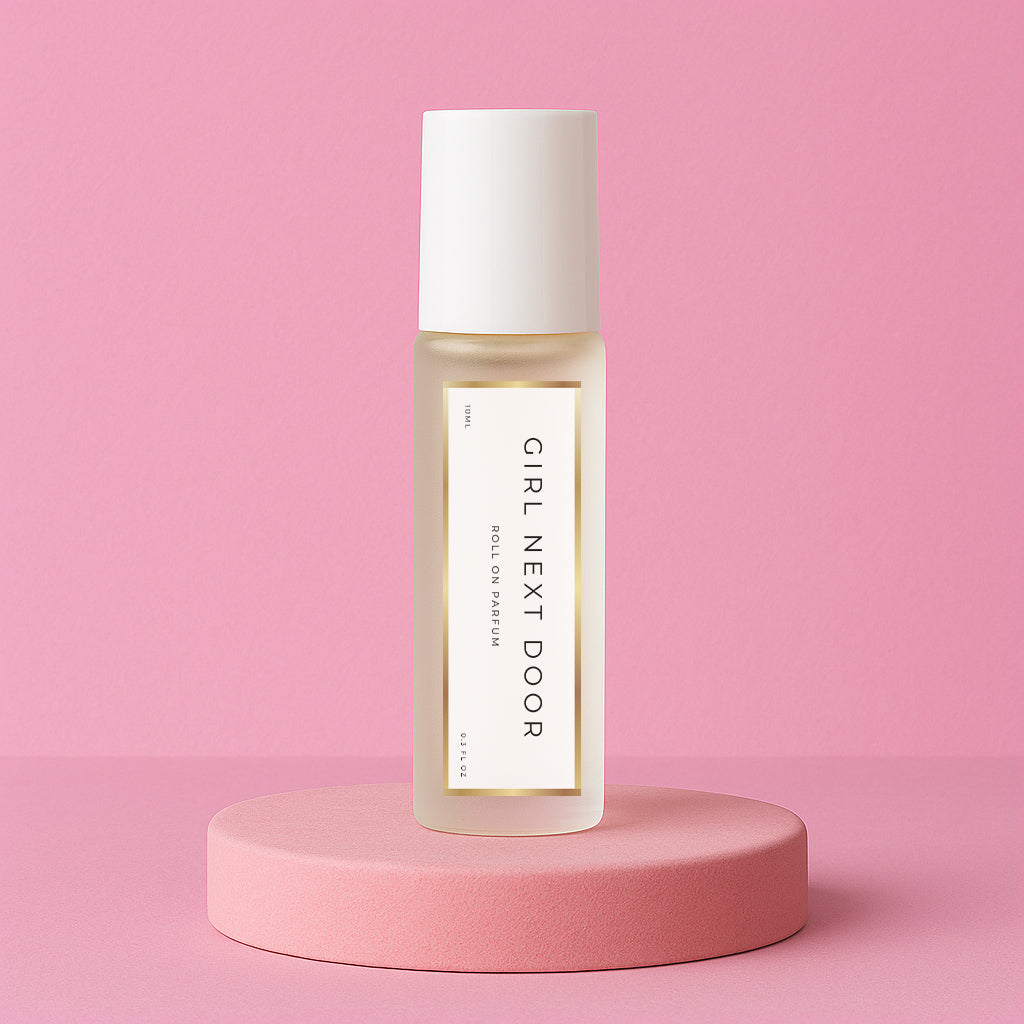 LeScent Girl Next Door perfume oil roll-on inspired by Prada Paradoxe — elegant floral fragrance with pear, orange blossom and amber notes for a bright feminine aroma.