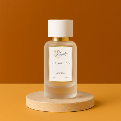 LeScent His Million hair mist inspired by Paco Rabanne 1 Million — masculine hair perfume with notes of grapefruit, cinnamon and amber for a vibrant woody finish.