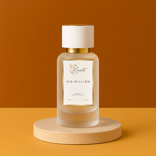 LeScent His Million hair mist inspired by Paco Rabanne 1 Million — masculine hair perfume with notes of grapefruit, cinnamon and amber for a vibrant woody finish.