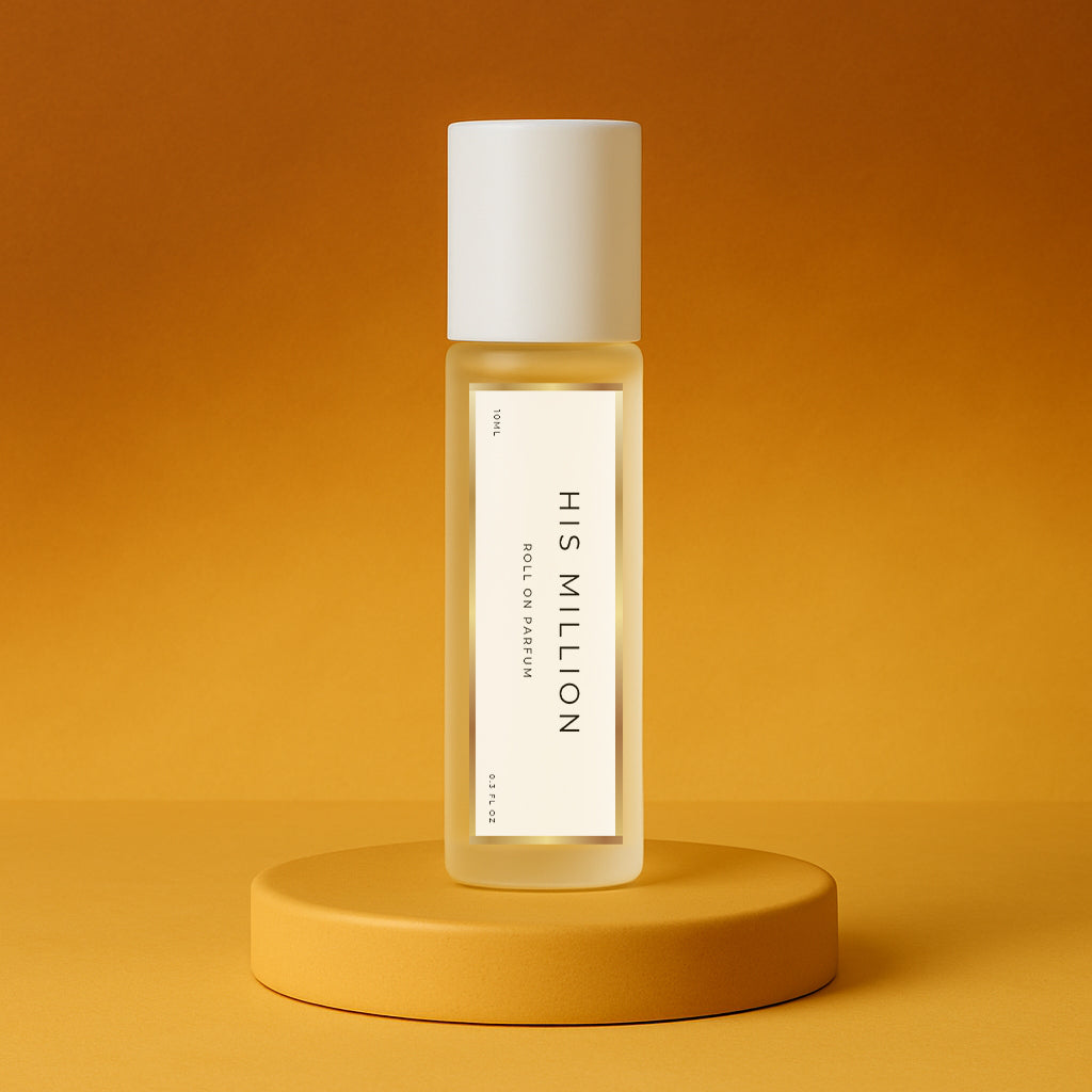 LeScent His Million perfume oil roll-on inspired by Paco Rabanne 1 Million — bold amber leather fragrance with cinnamon, blood orange and mint for a confident masculine scent.