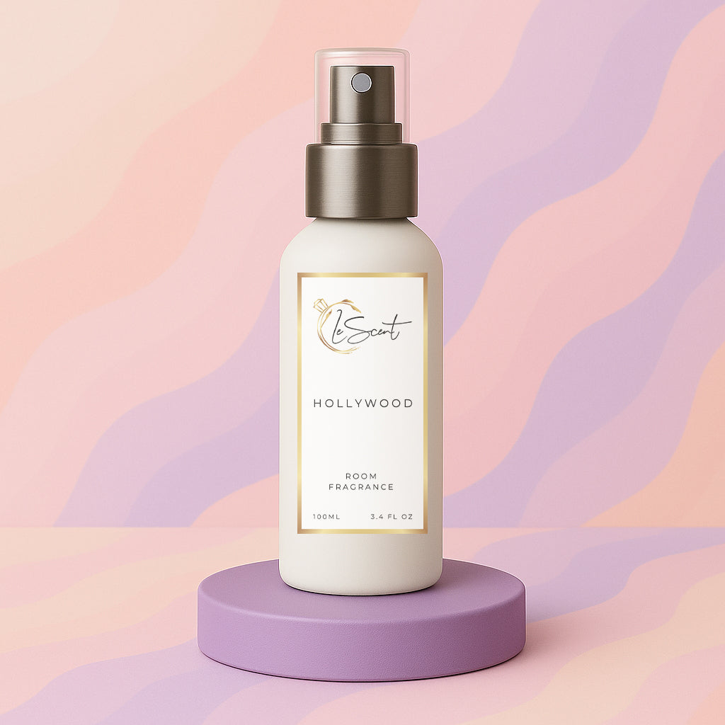 LeScent Hollywood room spray inspired by Louis Vuitton City of Stars — vibrant home fragrance with citrus zest, mandarin and tonka bean for a luminous interior scent
