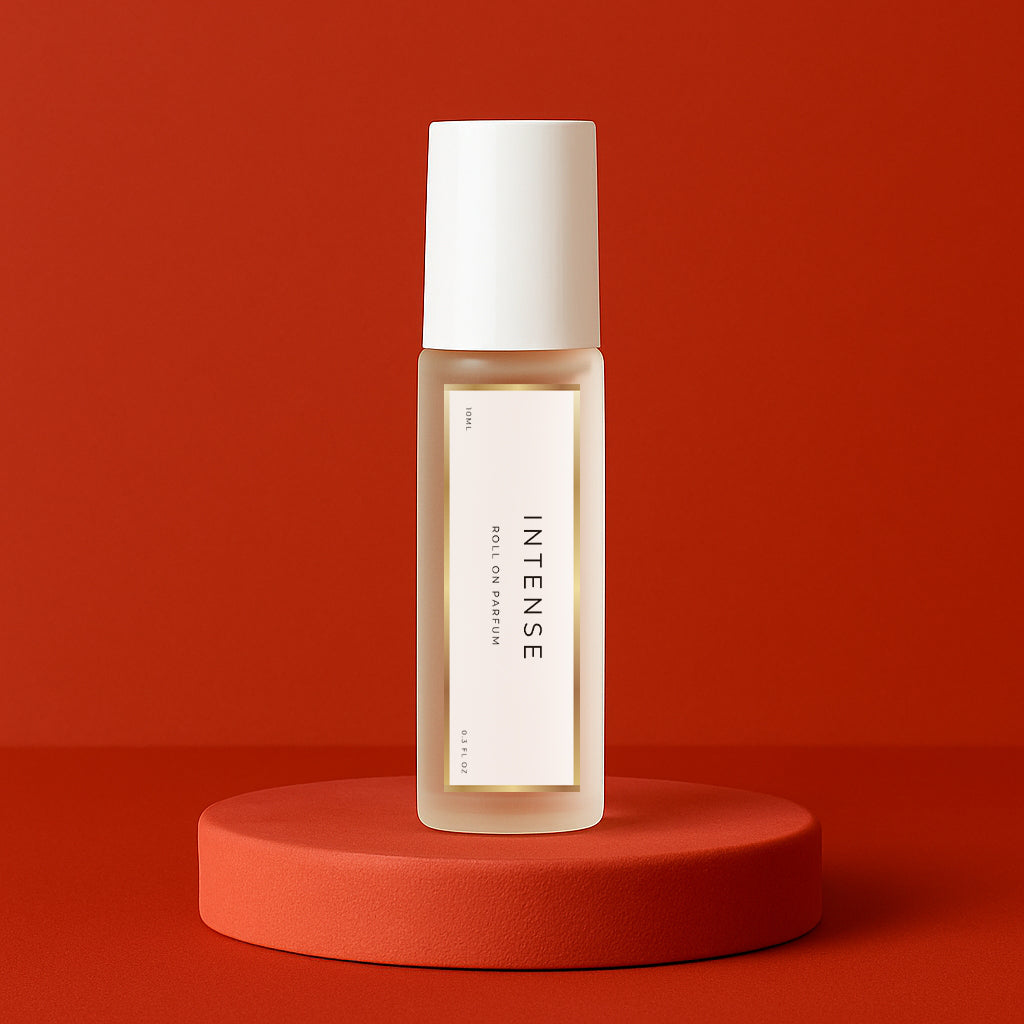 LeScent Intense perfume oil roll-on inspired by Armani Stronger With You Intensely — warm spicy fragrance with cinnamon, vanilla and amber for an addictive masculine scent.