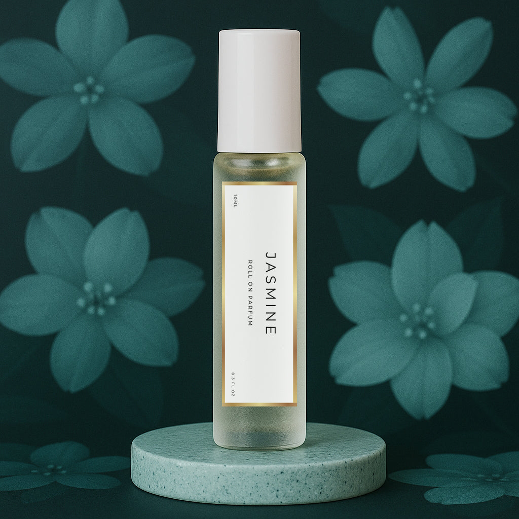 LeScent Jasmine perfume oil roll-on inspired by Gucci Flora Gorgeous Jasmine — bright mandarin, grandiflorum jasmine, and sandalwood for a serene and joyful scent.