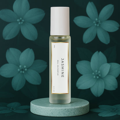 LeScent Jasmine perfume oil roll-on inspired by Gucci Flora Gorgeous Jasmine — bright mandarin, grandiflorum jasmine, and sandalwood for a serene and joyful scent.