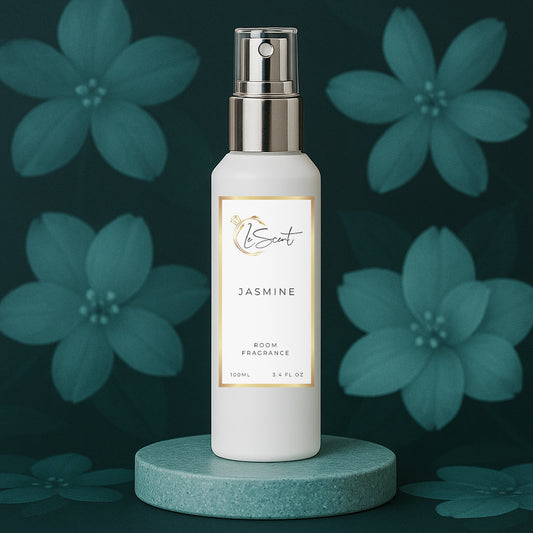 LeScent Jasmine room spray inspired by Gucci Flora Gorgeous Jasmine — radiant jasmine and bright mandarin home fragrance with supporting notes of sandalwood.