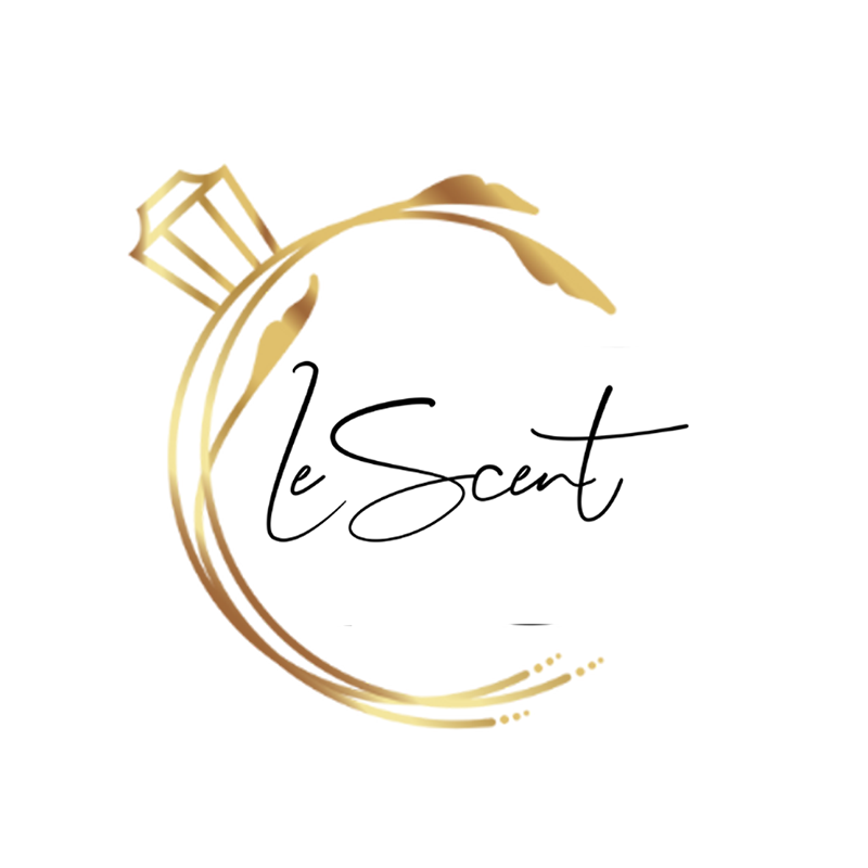LeScent gold perfume logo design
