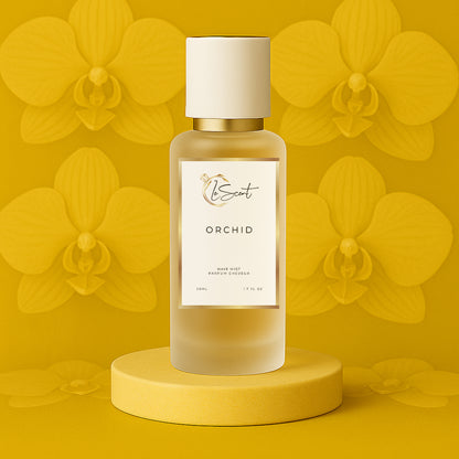 LeScent Orchid hair mist inspired by Gucci Flora Gorgeous Orchid — warm floral and vanilla hair perfume with dark orchid and patchouli for a sophisticated and alluring tone.