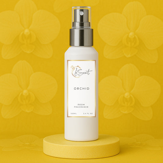 LeScent Orchid room spray inspired by Gucci Flora Gorgeous Orchid — sensual dark orchid and vanilla home fragrance with supporting notes of earthy patchouli.