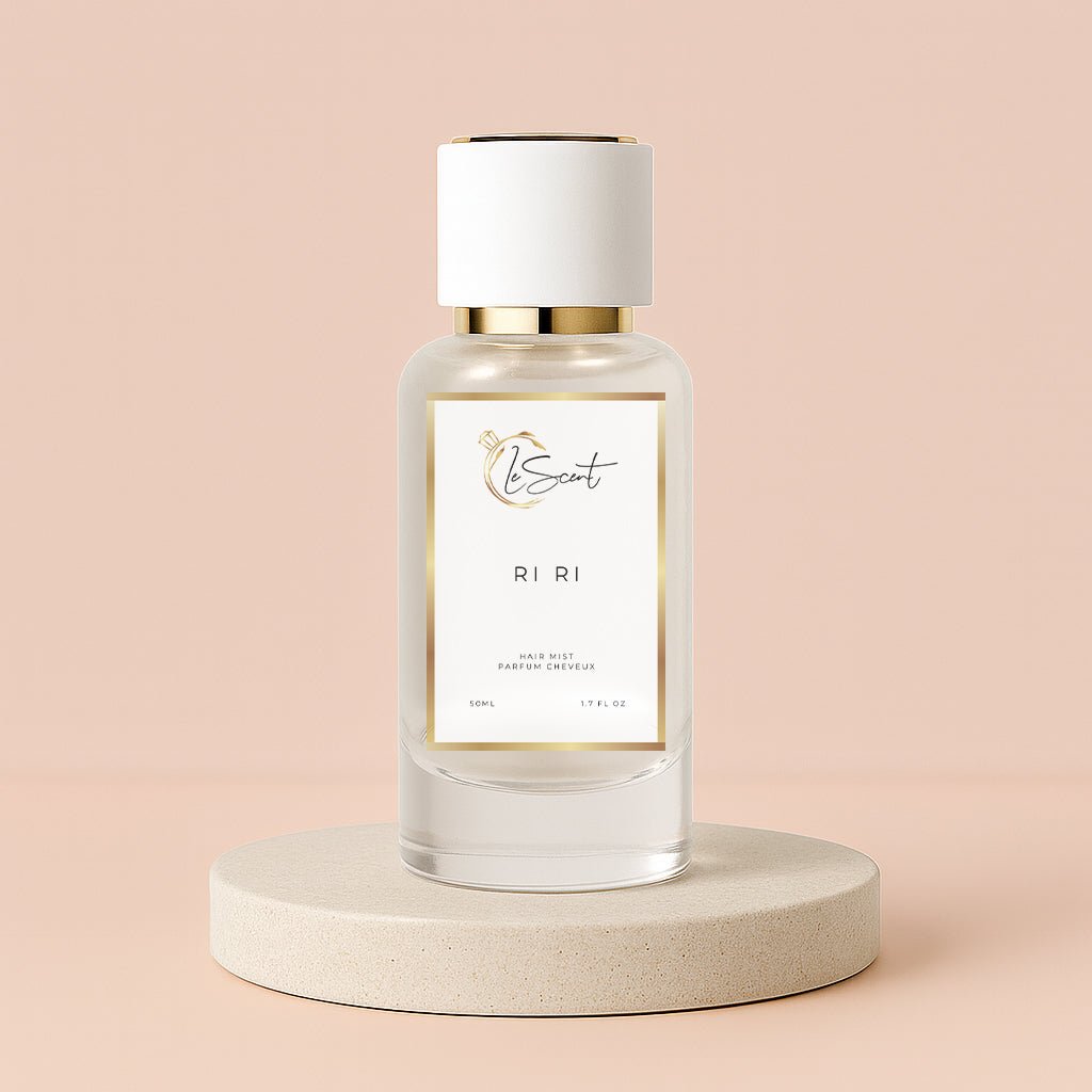 LeScent Ri Ri Hair Mist inspired by Kilian Love Don’t Be Shy — light hair fragrance with orange blossom and vanilla marshmallow notes for a sweet feminine finish.