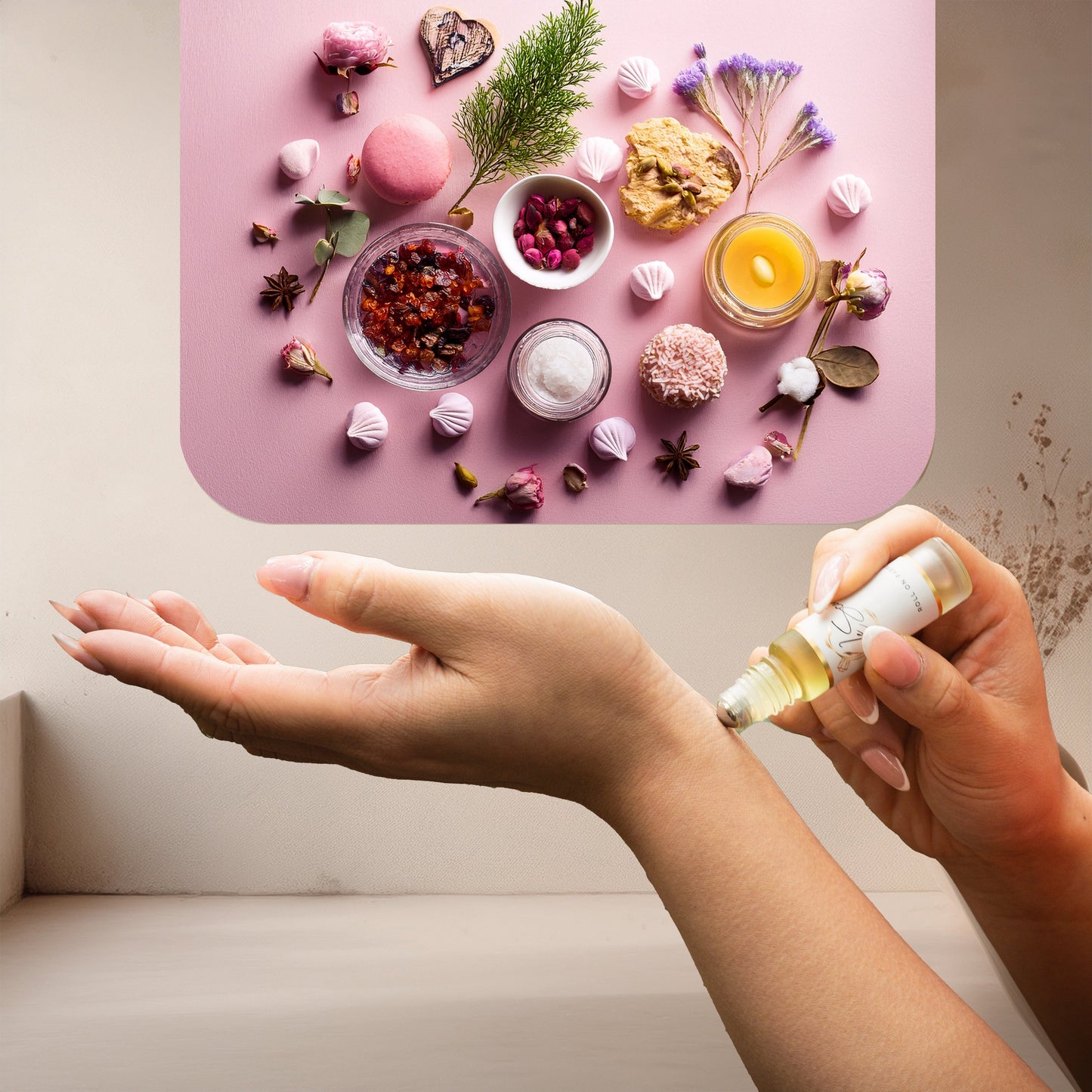 LeScent Ri Ri Roll On Perfume Oil — blend of orange blossom, honeysuckle and caramel with a vanilla base inspired by Kilian Love Don’t Be Shy for a warm gourmand finish.