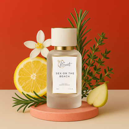 LeScent Sex On The Beach hair perfume mist inspired by Louis Vuitton On The Beach — crafted with grapefruit, rosemary, lemon and spicy notes for a refreshing summer hair fragrance.