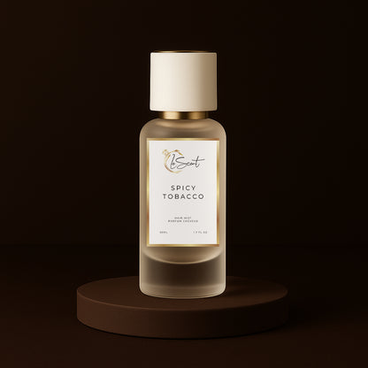 LeScent Spicy Tobacco Hair Mist inspired by Tom Ford Tobacco Vanille — hydrating hair fragrance with tobacco, spice and vanilla for a warm amber finish.