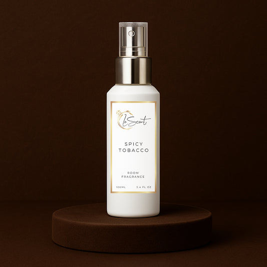 LeScent Spicy Tobacco Room Spray inspired by Tom Ford Tobacco Vanille — luxurious room fragrance blending tobacco and vanilla for a cosy amber atmosphere.