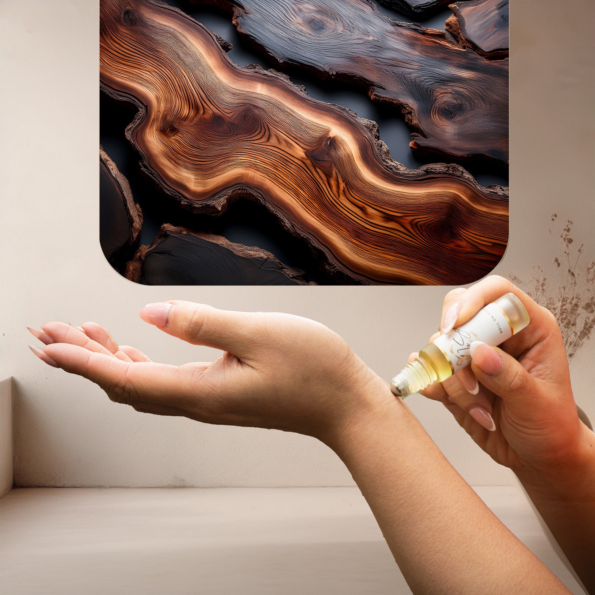 LeScent Suave Roll On Perfume Oil — refined blend of rare oud, cardamom, amber and vanilla inspired by Tom Ford Oud Wood for a timeless woody-spice aroma.