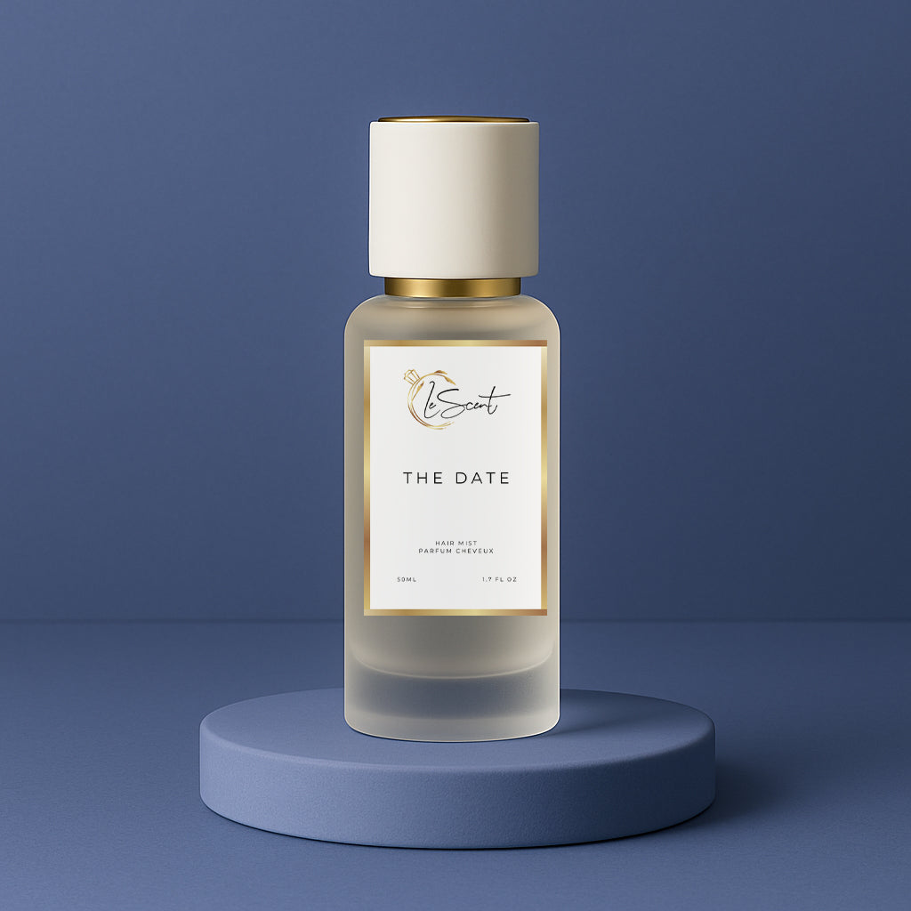 LeScent The Date hair mist inspired by Jean Paul Gaultier Ultra Male — amber vanilla hair fragrance with lavender, lemon and mint for a fresh yet sensual allure.