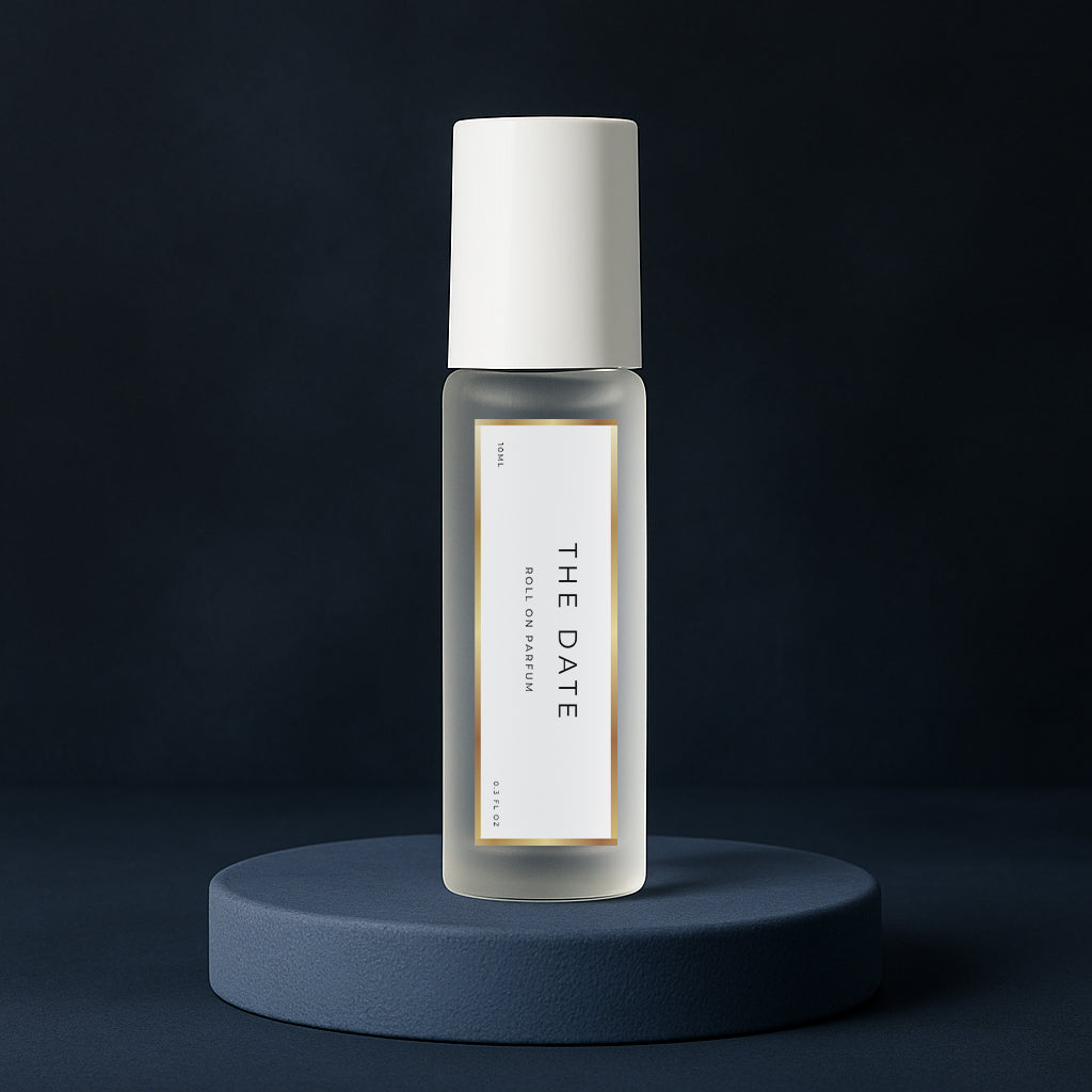 LeScent The Date perfume oil roll-on inspired by Jean Paul Gaultier Ultra Male — bold amber fougere scent with lavender, pear and cinnamon for a sensual modern fragrance.