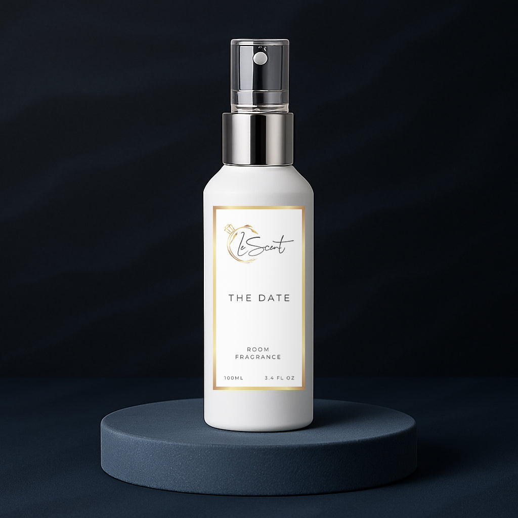 LeScent The Date room spray inspired by Jean Paul Gaultier Ultra Male — lavender and cinnamon home fragrance with amber and vanilla for a warm inviting atmosphere.