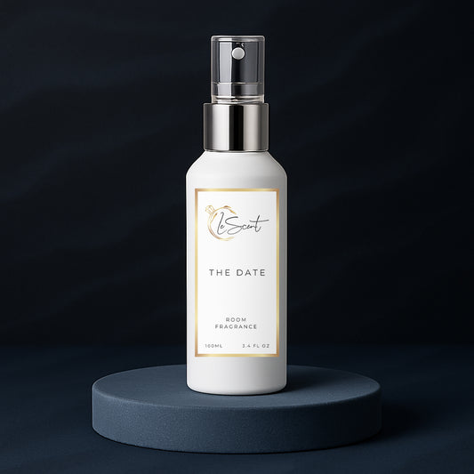 LeScent The Date room spray inspired by Jean Paul Gaultier Ultra Male — lavender and cinnamon home fragrance with amber and vanilla for a warm inviting atmosphere.